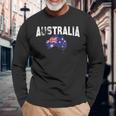 ヴィンテージオーストラリア地図、オーストラリア国旗お土産tシャツ。 長袖Tシャツ 高齢者への贈り物