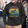 ヴィンテージレトロオカピ動物tシャツ I Just Really Like Okapi Ok 長袖Tシャツ 高齢者への贈り物
