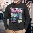 ヴィンテージ・アニメ・スタイル ミッドナイト・ジャパン・マンガ 長袖Tシャツ 高齢者への贈り物