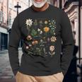 ヴィンテージ風フラワーボタニカルチャートグラフィックtシャツ 長袖Tシャツ 高齢者への贈り物