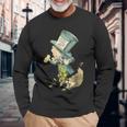 不思議の国のアリス マッドハッター ビンテージイラスト 長袖Tシャツ 高齢者への贈り物