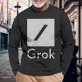 両面 Grok Ai 人工知能研究 長袖Tシャツ 高齢者への贈り物
