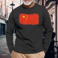 中国中国の国旗 長袖Tシャツ 高齢者への贈り物