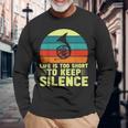 人生は短すぎて沈黙を保つにはフレンチホルン 長袖Tシャツ 高齢者への贈り物