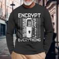 倫理的ハッキング アナリスト 倫理的サイバーセキュリティ Encrypt Everything 長袖Tシャツ 高齢者への贈り物