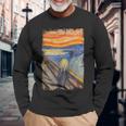 叫びの画家 ムンクの名画 長袖Tシャツ 高齢者への贈り物