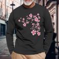 咲く桜 日本 桜 花 喜び 長袖Tシャツ 高齢者への贈り物