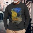 夜のカフェテラス ゴッホ 長袖Tシャツ 高齢者への贈り物