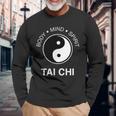 太極拳の心と体の健康のための陰陽師 長袖Tシャツ 高齢者への贈り物