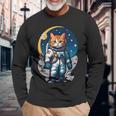 宇宙飛行士 02 宇宙飛行士 猫 長袖Tシャツ 高齢者への贈り物