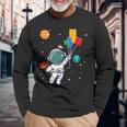 宇宙飛行士とレゴバルーンの冒険 長袖Tシャツ 高齢者への贈り物