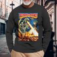 怪獣全惑星怪獣を破壊 長袖Tシャツ 高齢者への贈り物