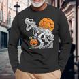 恐竜 T-Rex スケルトン 古代 科医 恐竜 怖い ハロウィン 長袖Tシャツ 高齢者への贈り物