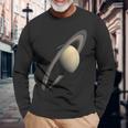 惑星 土星 太陽系 惑星 天文学 科学 長袖Tシャツ 高齢者への贈り物