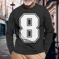 数字 8 スポーツジャージ ラッキーナンバー 長袖Tシャツ 高齢者への贈り物