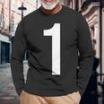 数字アルファベット 1 数字 長袖Tシャツ 高齢者への贈り物