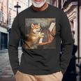柴犬ピアノ犬 長袖Tシャツ 高齢者への贈り物