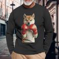 柴犬ボクシング 長袖tシャツ 長袖Tシャツ 高齢者への贈り物