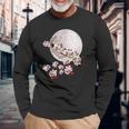 桜 花 満月 さくら 日本文化 長袖Tシャツ 高齢者への贈り物