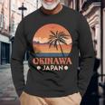 沖縄 Japan ヤシの木 夏休み 日本観光 長袖Tシャツ 高齢者への贈り物