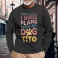 犬名 Tito パーソナライズギフト ビジーウィズ マイドッグ Tito 長袖Tシャツ 高齢者への贈り物