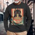 猫 ラーメン ヌードル 日本アニメ 漫画 ラーメン カワイイ 猫 長袖Tシャツ 高齢者への贈り物