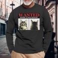 猫 ロック Rock Wanted キジトラ レトロ おしゃれ 個性的 可愛い 面白い 長袖Tシャツ 高齢者への贈り物