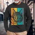 猫、レトロ 長袖Tシャツ 高齢者への贈り物