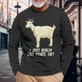 私は本当にヤギが好きです 長袖Tシャツ 高齢者への贈り物