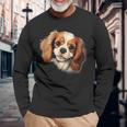 素敵で面白い覗き見犬 キャバリアキングチャールズスパニエル 長袖Tシャツ 高齢者への贈り物
