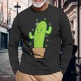 素敵なムードのサボテン 長袖Tシャツ 高齢者への贈り物