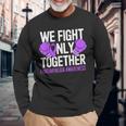 線維筋痛症啓発 パープルリボン We Fightonly Together 長袖Tシャツ 高齢者への贈り物