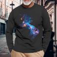 美的シルエット 夢のような宇宙 銀河 ユニコーン 長袖Tシャツ 高齢者への贈り物
