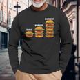 面白い バーグ バーガー バージェスト バーガー ハンバーガー チーズバーガー 長袖Tシャツ 高齢者への贈り物