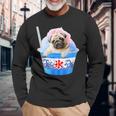 面白いtシャツ パグ かき氷 イヌ メンズ 犬好き グッズ かわいい おもしろ 面白い 服 ネタ 夏 長袖Tシャツ 高齢者への贈り物