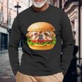 面白いtシャツ ペキニーズ 犬 イヌ ハンバーガー メンズ グッズ かわいい おもしろ 面白い 服 ネタ 長袖Tシャツ 高齢者への贈り物