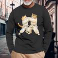 面白いtシャツ 猫 柔道 ネコ メンズ 猫好き グッズ おもしろ 面白い 服 ネタ にゃんこ 猫の下僕 柔術 長袖Tシャツ 高齢者への贈り物