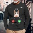 面白いtシャツ 猫 着信 ネコ にゃんこ メンズ 猫好き グッズ かわいい おもしろ 面白い 服 ネタ 長袖Tシャツ 高齢者への贈り物