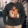 面白いイエスピザ愛好家クリスチャンユーモアtシャツ ピザジョーク 長袖Tシャツ 高齢者への贈り物