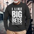 面白いカジノギャンブル大きな賭けが好き 長袖Tシャツ 高齢者への贈り物