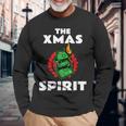 面白いクリスマス「The Xmaspirit」グラフィック 長袖Tシャツ 高齢者への贈り物