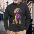 面白いプードル犬 動物愛好家 犬の飼い主 プードル犬 Poodle Animal Lover Dog Owner 長袖Tシャツ 高齢者への贈り物