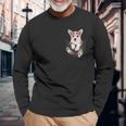 面白いペンブローク ウェルシュコーギー あなたのポケットにコーギー愛好家向け 長袖Tシャツ 高齢者への贈り物