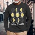 面白いムーンアート メンズ レディース キッズ ムーンフェイズ 宇宙科学 長袖Tシャツ 高齢者への贈り物