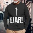 面白い嘘つき嘘つき嘘つき嘘つき詐欺師 長袖Tシャツ 高齢者への贈り物