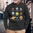 面白い太陽系-プラネット・スウィート・チルドレン物理学者 長袖Tシャツ 高齢者への贈り物