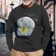 面白い好奇心インコのセキセイインコ 長袖Tシャツ 高齢者への贈り物