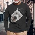面白い好奇心旺盛な犬ドゴアルヘンティーノ 長袖Tシャツ 高齢者への贈り物