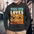 面白い引用エレベーター This Kid Loves Elevator Elevator Loves Elevator 長袖Tシャツ 高齢者への贈り物