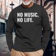 音楽家や音楽愛好家へのno Music No Life ギフト 長袖Tシャツ 高齢者への贈り物